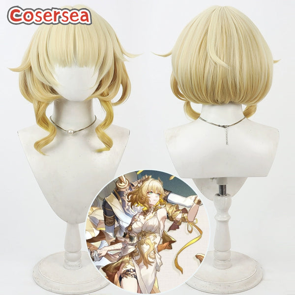 Game Honkai: Star Rail Aglaea 30cm Mixed Blonde Cosplay Wigs
