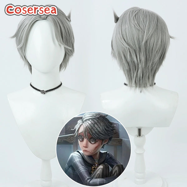 Game Identity V Aesop Carl 30cm Gray Men Cosplay Wigs