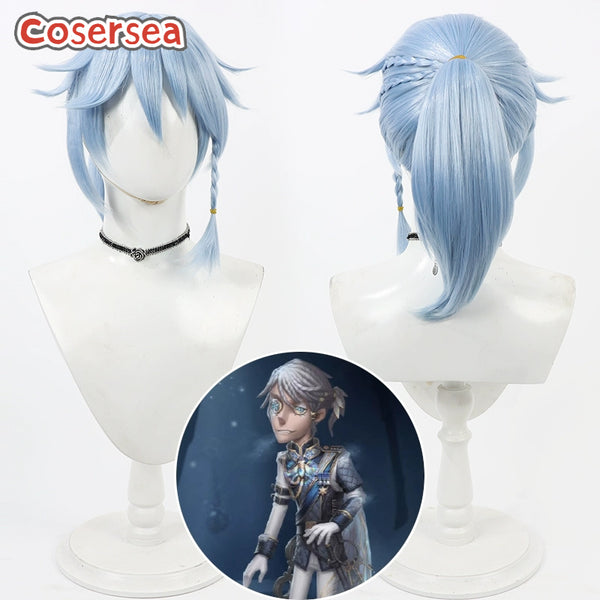 Game Identity V Luca Balsa Long Light Blue Cosplay Wigs