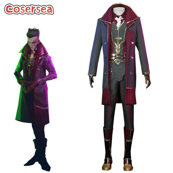 Cosersea Game LOL Arcane Silco Suit Halloween Men Uniform Cosplay Costume