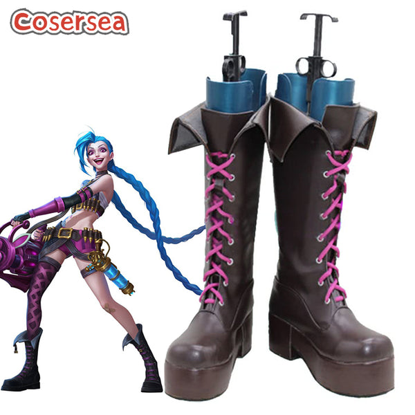 Game LOL Loose Cannon Jinx Cosplay Boot Cosplay Shoes