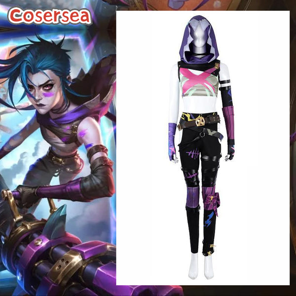 Game LOL Season 2 Jinx Women Combat Cosplay Costume
