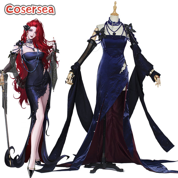 Cosersea Game Path to Nowhere Cabernet Halloween Blue Dress Cosplay Costume