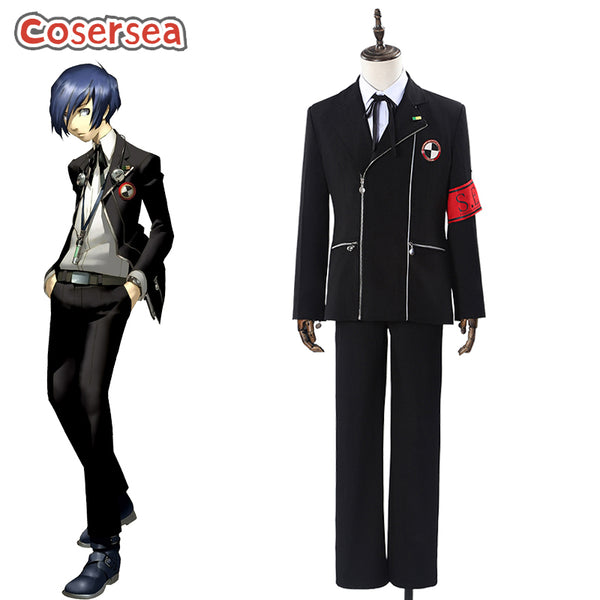 Cosersea Game Persona 3 Yuki Makoto Halloween Men Uniform Cosplay Costume