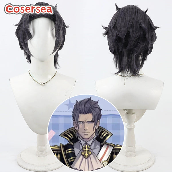 Cosersea Game Ace Attorney Barok van Zieks 30cm Short Gray Cosplay Wigs