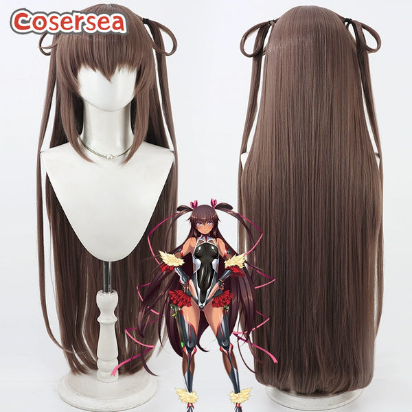 Cosersea Game Action Taimanin Mizuki Yukikaze 90cm Dark Brown Cosplay Wigs