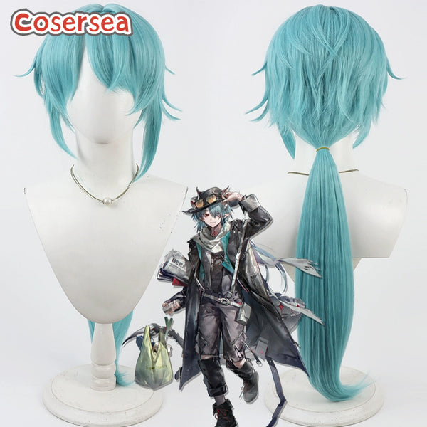 Cosersea Game Arknights Mitm 60cm Long Straight Light Blue Cosplay Wigs