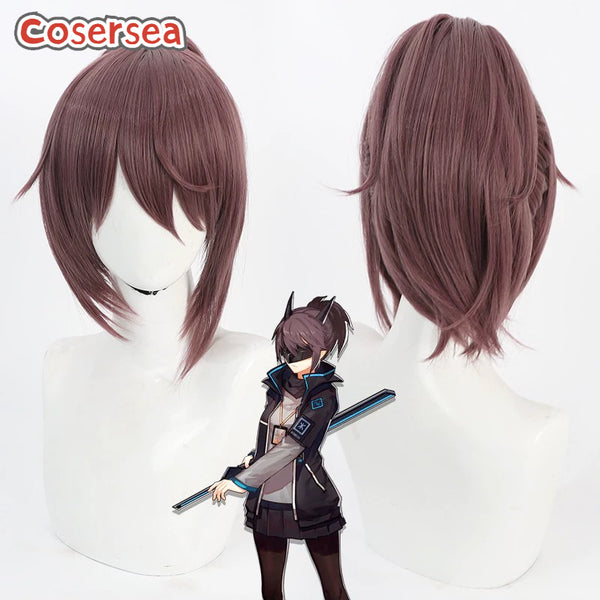 Cosersea Game Arknights Yato Red Brown Ponytail Cosplay Wigs