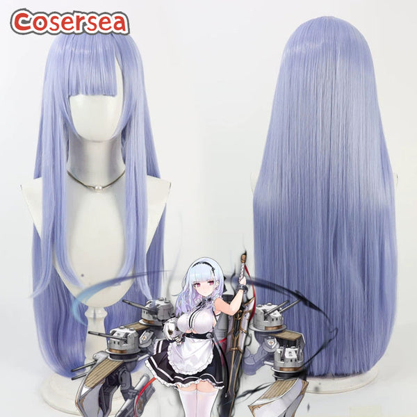 Cosersea Game Azur Lane Dido 70cm Long Light Blue Cosplay Wigs