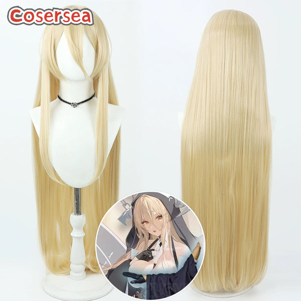 Cosersea Game Azur Lane Implacable 100cm Long Blonde Cosplay Wigs