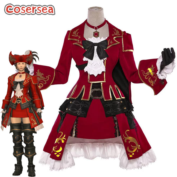 Cosersea Game FFXIV Final Fantasy Estoqueur's Halloween Red Dress Cosplay Costume