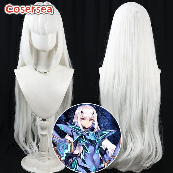Cosersea Game Fate FGO Lancelot 90cm Long Wavy White Cosplay Wigs