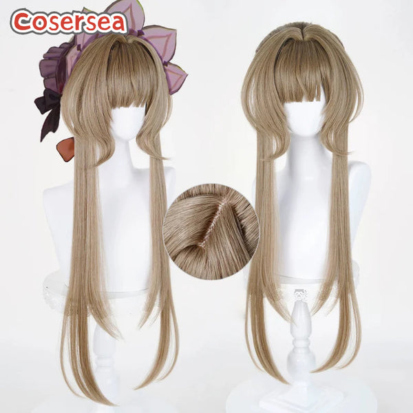Cosersea Game Genshin Impact Sandrone Marionette 75cm Long Brown Cosplay Wigs