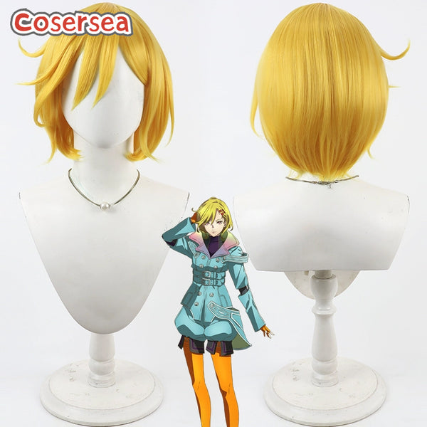 Cosersea Game Gnosia Setsu 30cm Short Straight Golden Blonde Bobo Cosplay Wigs