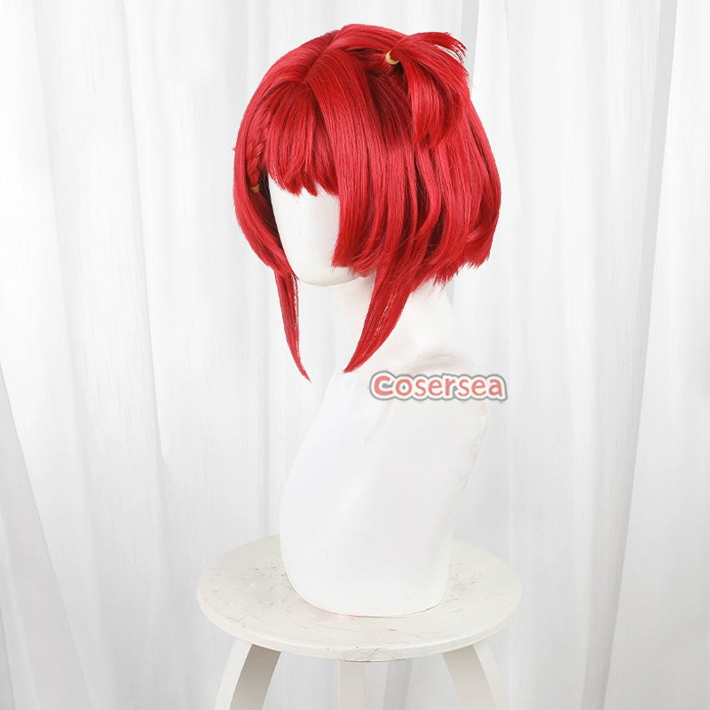 Cosersea Game Honkai: Star Rail Tribbie 30cm Short Red Bobo Cosplay Wi ...