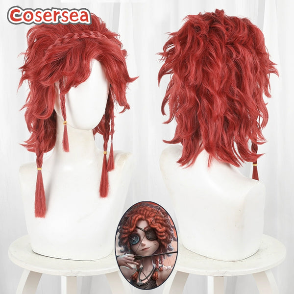 Cosersea Game Identity V Brynhildr Vilulf 38cm Long Wavy Red Cosplay Wigs