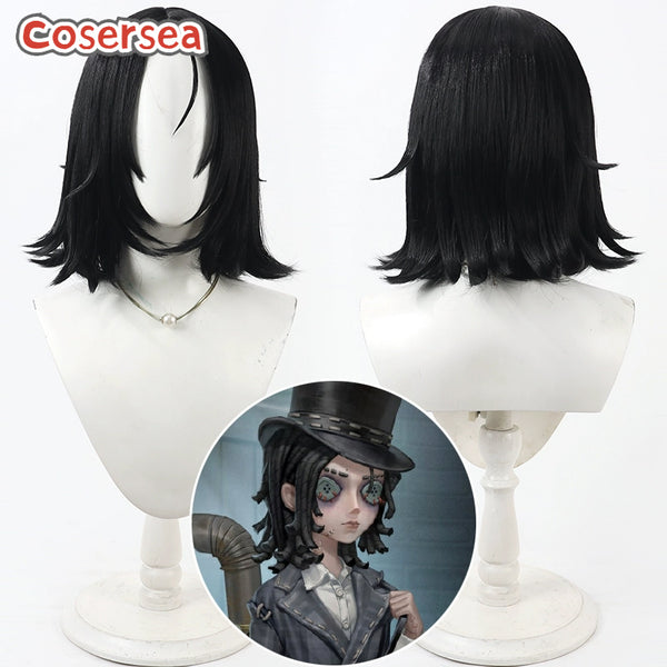 Cosersea Game Identity V New Survivor Lanternist Short Black Cosplay Wigs