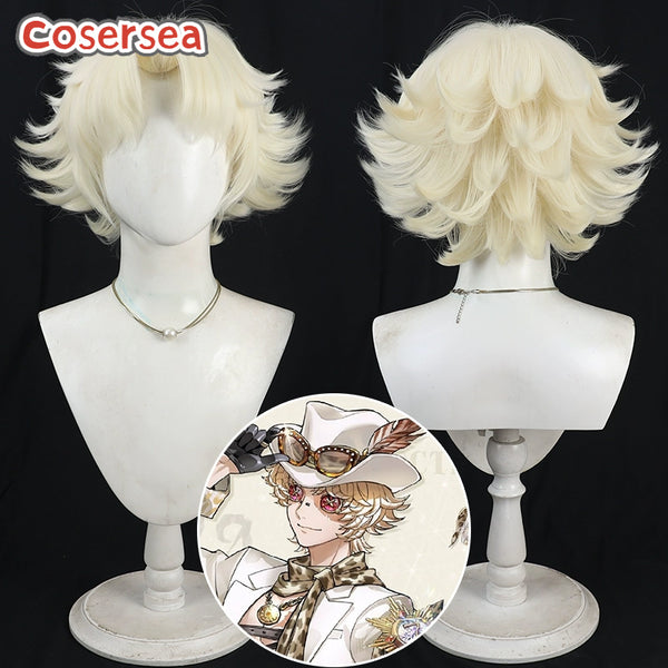 Game Identity V Norton Campbell 30cm Light Blonde Men Cosplay Wigs