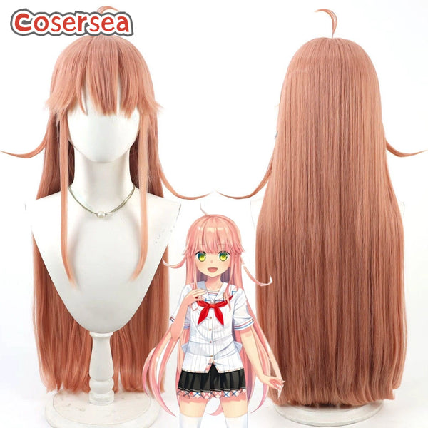 Cosersea Game Nukitashi Watarai Hinami 80cm Long Orange Mixed Cosplay Wigs