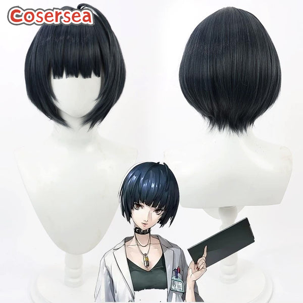 Cosersea Game Persona 5 Tae Takemi Amakuni 30cm Dark Gray Bobo Cosplay Wigs