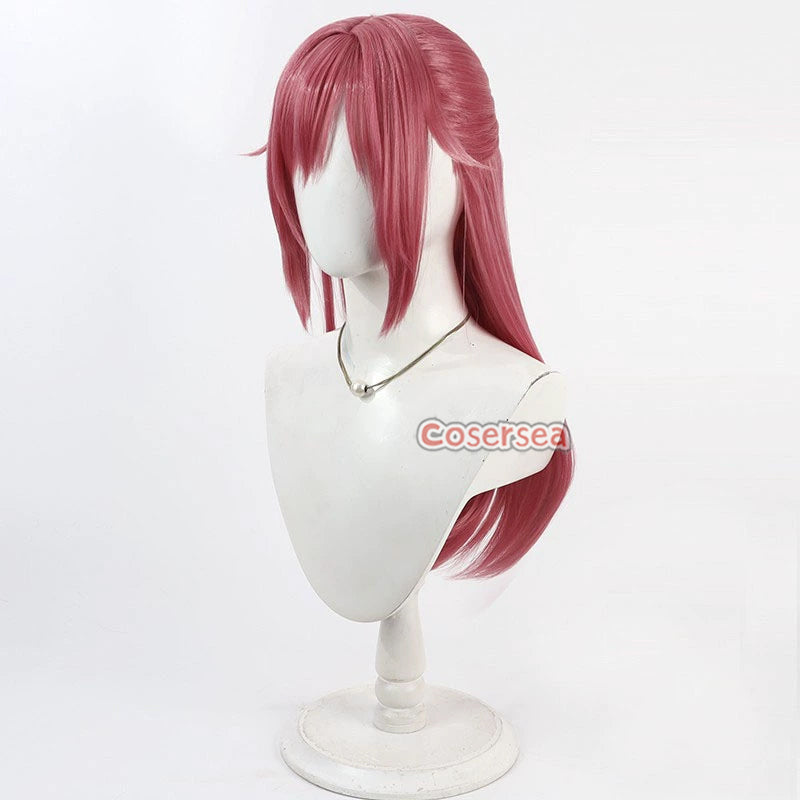 Cosersea Game Senren Banka Maniwa Roka 55cm Long Wine Red Cosplay Wigs ...