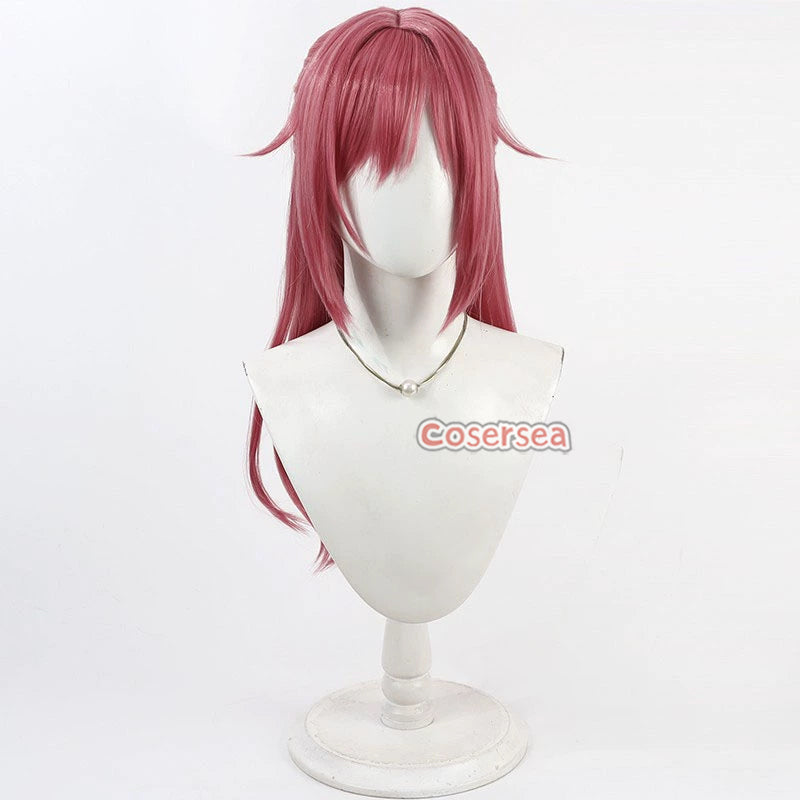 Cosersea Game Senren Banka Maniwa Roka 55cm Long Wine Red Cosplay Wigs ...