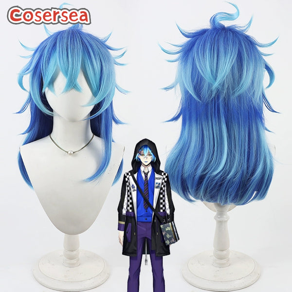 Cosersea Game Twisted Wonderland Idia Shroud 45cm Mixed Blue Cosplay Wigs