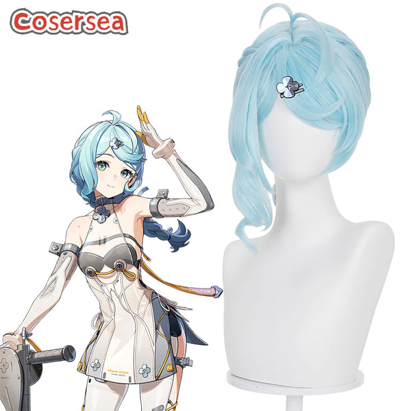 Cosersea Game Zenless Zone Zero Seed Leaks 60cm Light Blue Braided Cosplay Wigs