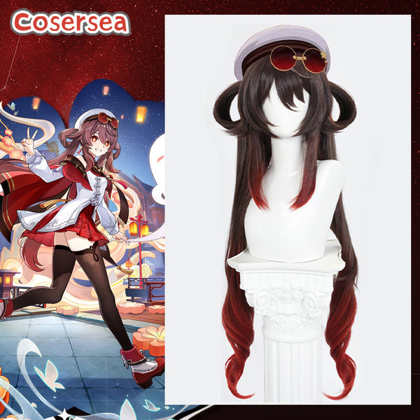 Genshin Impact Cherries Snow-Laden Hu Tao 90cm Brown Cosplay Wigs
