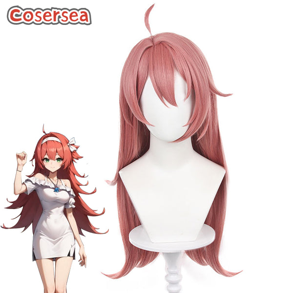 Genshin Impact Clervie 70cm Long Pink Cosplay Wigs