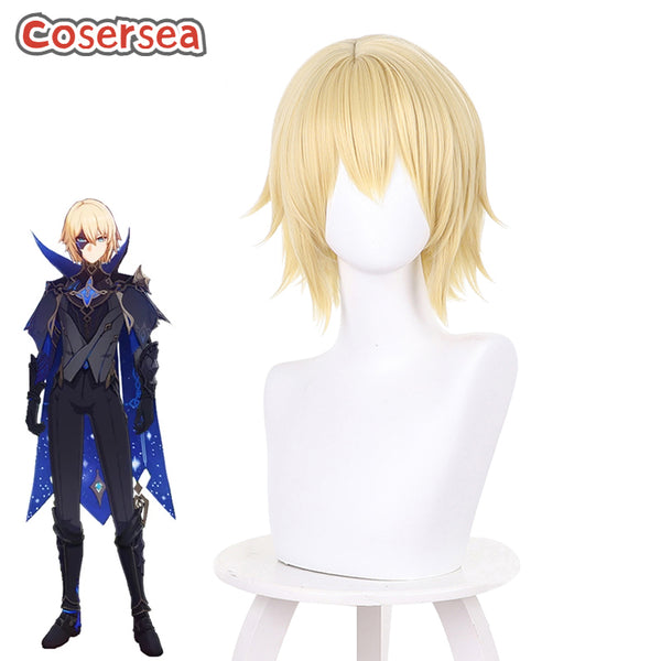 Genshin Impact Dainsleif 35cm Blonde Cosplay Wigs