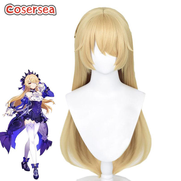 Genshin Impact Fischl 80cm Blonde Cosplay Wigs