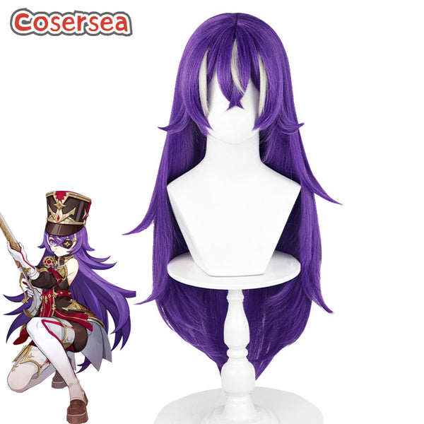 Genshin Impact Fontaine Chevreuse Purple Mixed White Cosplay Wigs