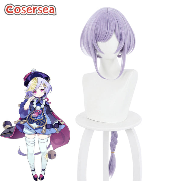 Genshin Impact Qiqi 95cm Light Purple Braided Cosplay Wigs