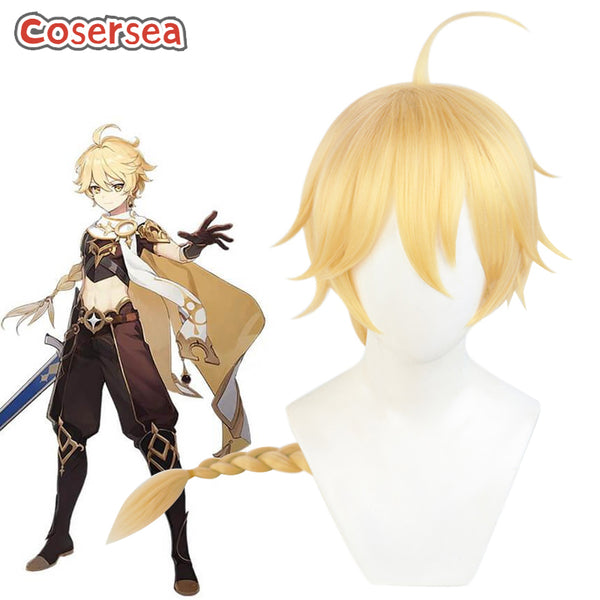 Genshin Impact Traveler Aether Cosplay Wigs