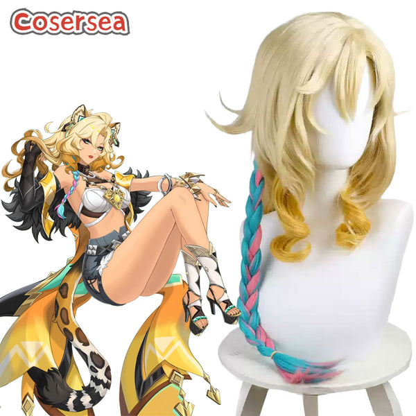 Genshin Impact Xilonen Natlan 60cm Mixed Color Cosplay Wigs