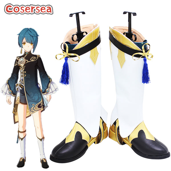 Genshin Impact Xingqiu Cosplay Boot Cosplay Shoes