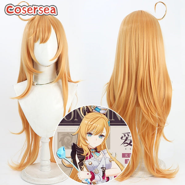 Genshin Impact Escoffier 80cm Orange Blonde Cosplay Wigs