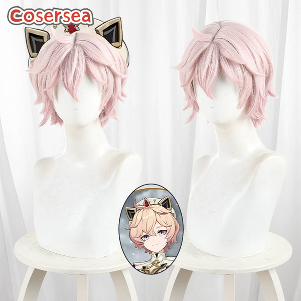 Genshin Impact Fontaine Dahlia 30cm Mixed Pink Cosplay Wigs