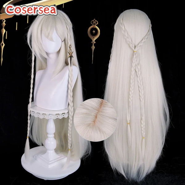 Cosersea Genshin Impact Istaroth 98cm Long Ivory Halloween Cosplay Wigs