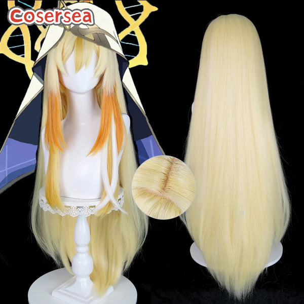 Cosersea Genshin Impact Rhinedottir Naberius 98cm Blonde Mixed Orange Cosplay Wigs