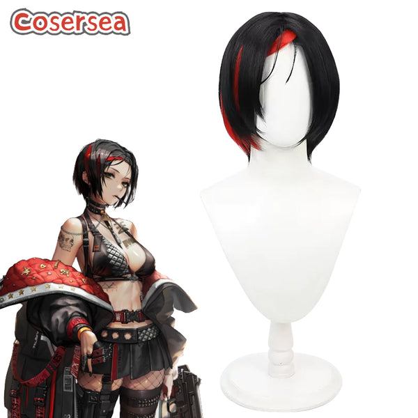 Goddess of Victory: Nikke Crow 30cm Black Mixed Red Cosplay Wigs