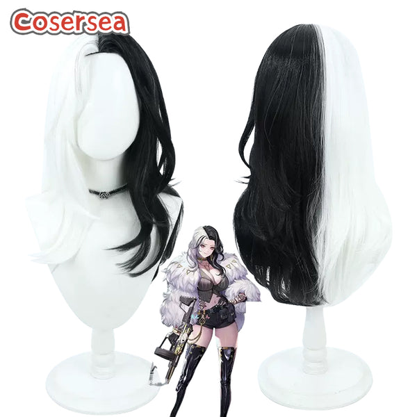 Goddess of Victory: Nikke Rosanna 68cm White And Black Cosplay Wigs