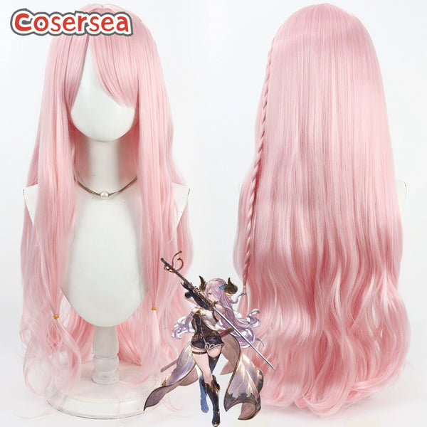 Cosersea Granblue Fantasy Narmaya 100cm Long Wavy Pink Cosplay Wigs