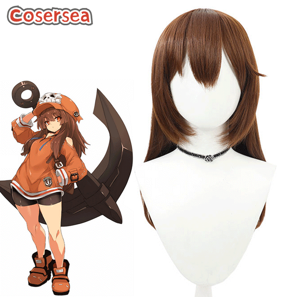 Guilty Gear May 60cm Long Brown Cosplay Wigs