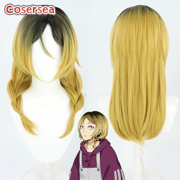 Haikyu!! Kenma Kozume 45cm Black Gradient Blonde Cosplay Wigs