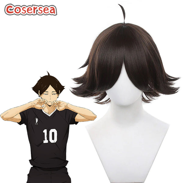 Haikyuu!! Rintarou Suna 35cm Dark Brown Cosplay Wigs