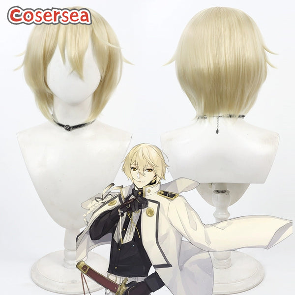 Higekiri 30cm Short Light Blonde Men Cosplay Wigs
