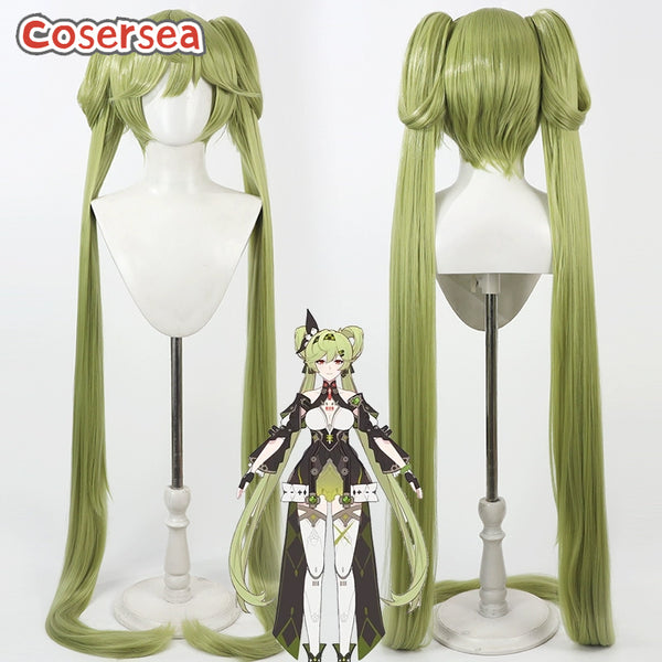 Honkai Impact 3rd Ai Hyperion 120cm Green Ponytail Cosplay Wigs