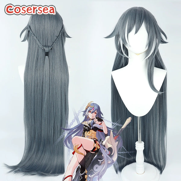 Honkai Impact 3rd Fu Hua 110cm Gray Mixed White Cosplay Wigs